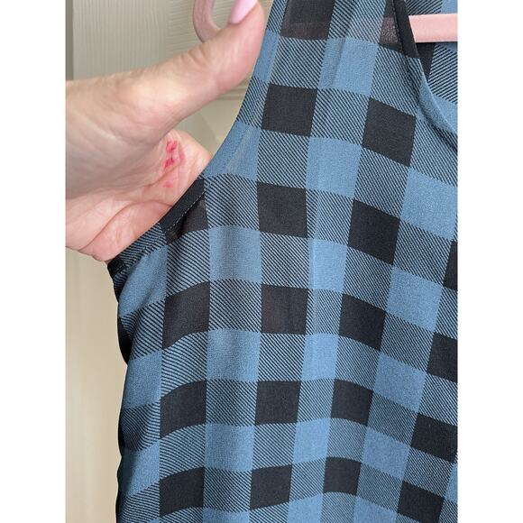 EILEEN FISHER 100% Silk Sheer Buffalo Check Checkerboard Dress Sz S NWT $238 - Picture 4 of 11